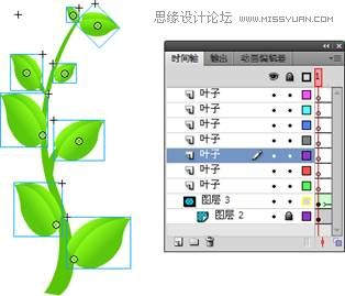 Flash CS4教程：制作树枝的伸展动画效果9