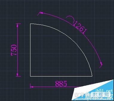 CAD已怎么更久弧长和直角边长画弧?14