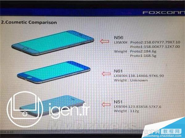 富士康泄露天机 4.7寸/5.5寸版本iPhone 6详细规格(尺寸、摄像头凸起)曝光3