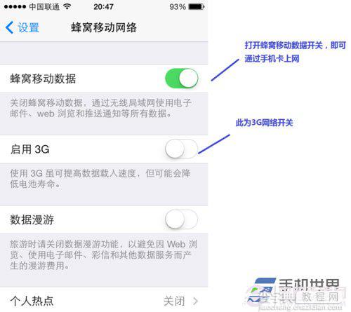 ios7如何设置蜂窝移动网络数据？以iOS7测试版为例2