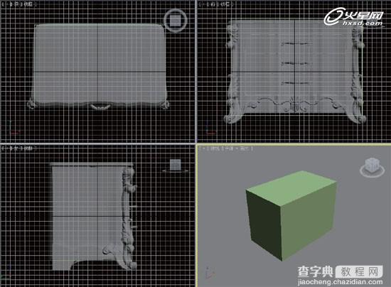 3DSmax打造精致的室内欧式雕花柜子家具建模3