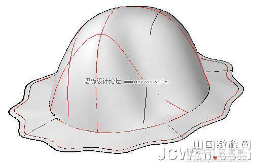 AutoCAD 2011教程：用曲面命令制作一顶三维帽子建模11