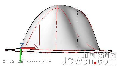 AutoCAD 2011教程：用曲面命令制作一顶三维帽子建模8