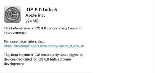 苹果iOS8 Beta5测试版发布 iOS8 Beta5将是iOS 8最后一个测试版1