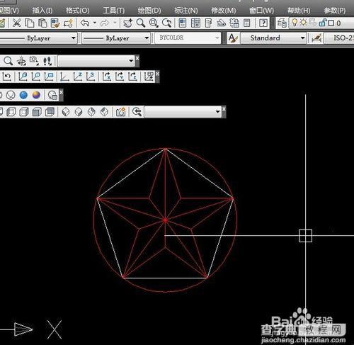 教你用CAD绘制二维和三维的红五角星6