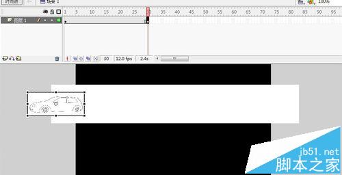 flash怎么做一个小汽车移动的动画?11