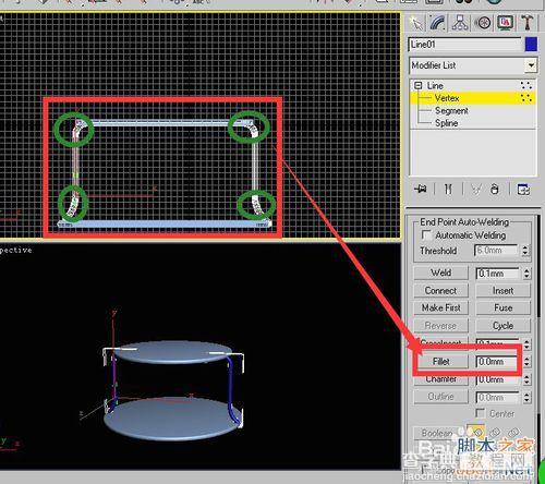 3dmax9英文版利用二维线形制作铁艺圆凳全过程解析8