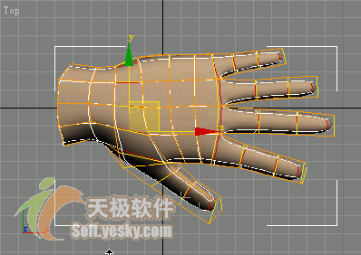 3Ds max多边形建模实例：人手的模型6