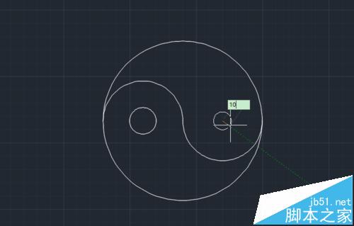 CAD中怎么画太极图形?cad中黑白太极的绘制方法16