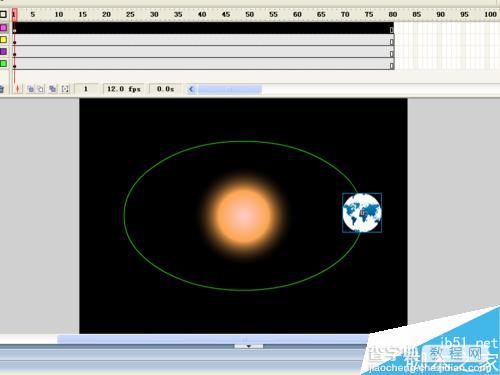 flash运用引导层动画制作天体之间的运动11