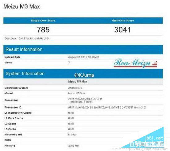 魅族魅蓝max跑分曝光：魅蓝max性能跑分评测1