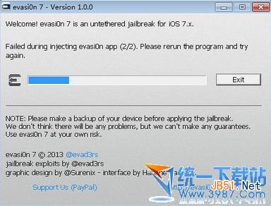 苹果ios7越狱时提示Failde during injecting evasion app方法教程1