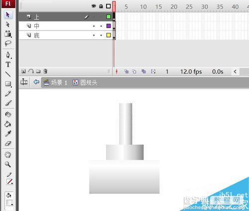 flash旋转实例:制作圆规画圆的动态效果图6