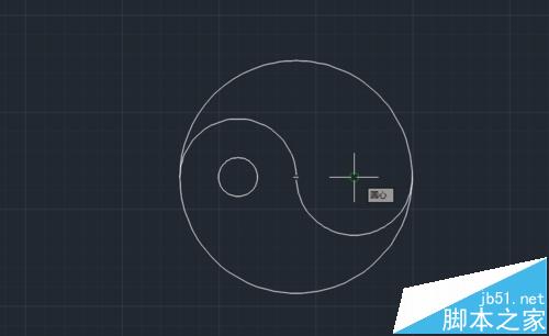 CAD中怎么画太极图形?cad中黑白太极的绘制方法15