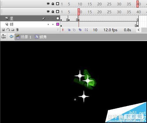 flash制作跟随鼠标移动的撒光蝴蝶方法11