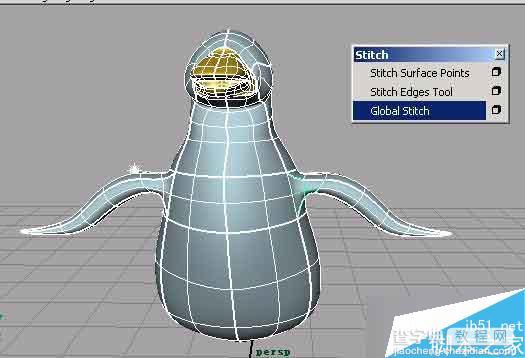 MAYA nurbs无缝建模打造一只可爱的企鹅17