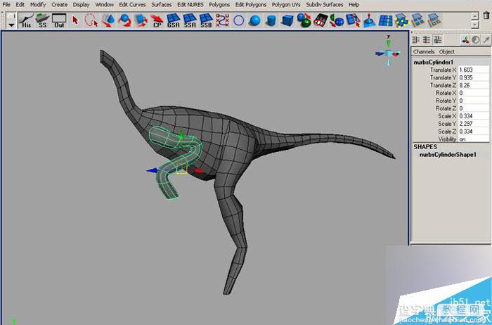 MAYA 7.0恐龙建模的方法和制作步骤介绍11