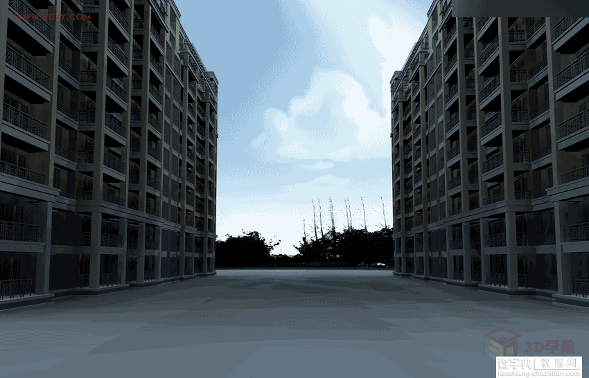 3DMAX给室外建筑楼房单体渲染效果日景教程9