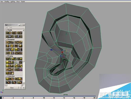 MAYA多边形工具建模一个逼真的人物耳朵10