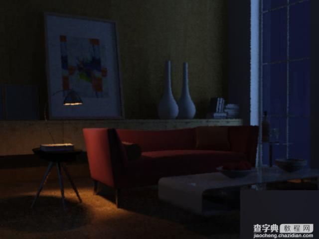 3DMAX空间夜景布光手法室内渲染教程16