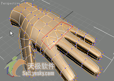 3Ds max多边形建模实例：人手的模型9
