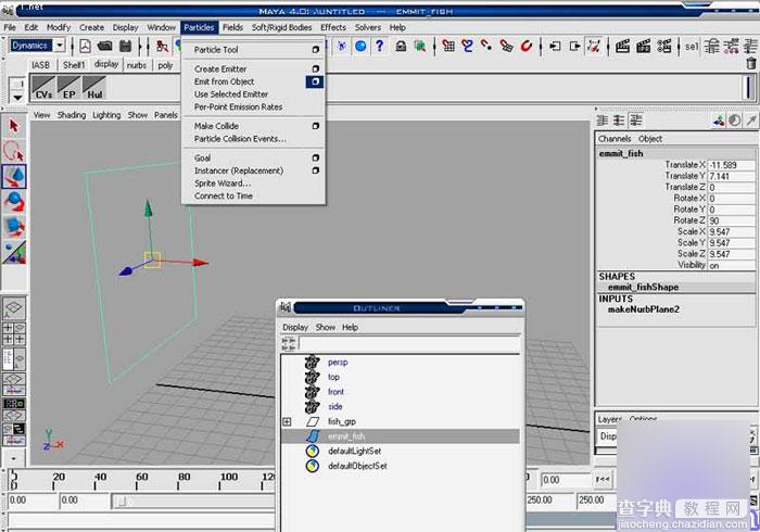 maya8.5粒子系统打造鱼群图文教程5