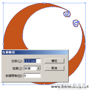 Illustrator(AI)利用路径偏移工具与混合命令设计绘制弯弯的月亮图腾实例教程4