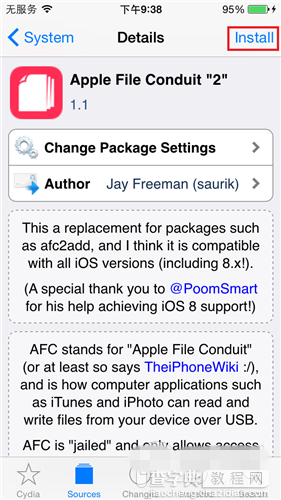 如何在iOS8.0-8.1越狱设备上安装afc2插件图文教程5