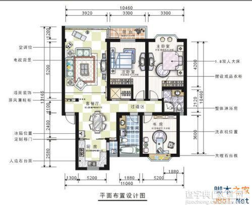 Coreldraw(CDR)详细步骤绘制室内装修彩色平面图实例教程18