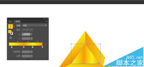 Ai怎么绘制金色立体三角形的图标?11