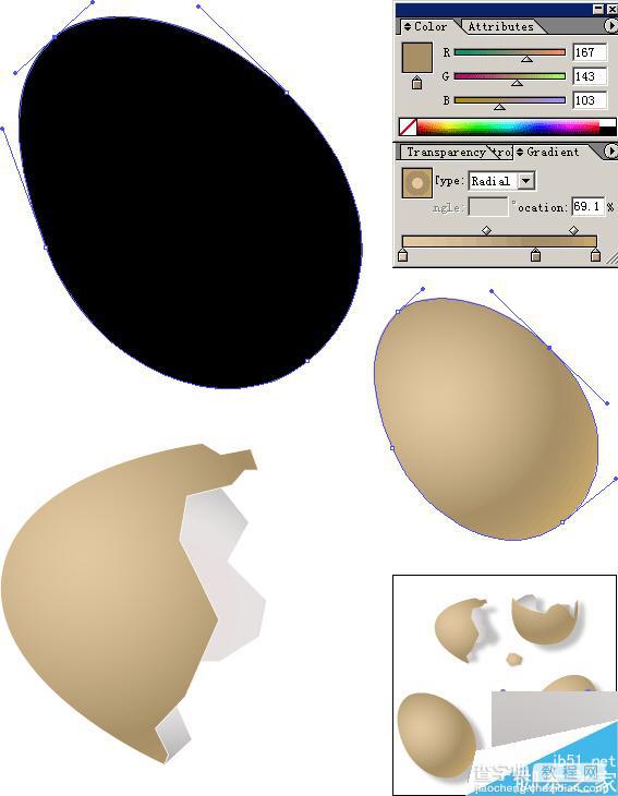 Illustrator绘制逼真的躺在盘子里的鸡蛋黄10
