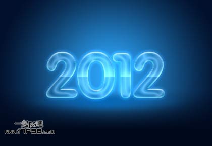 photoshop将2012制作成水晶新年贺卡效果19