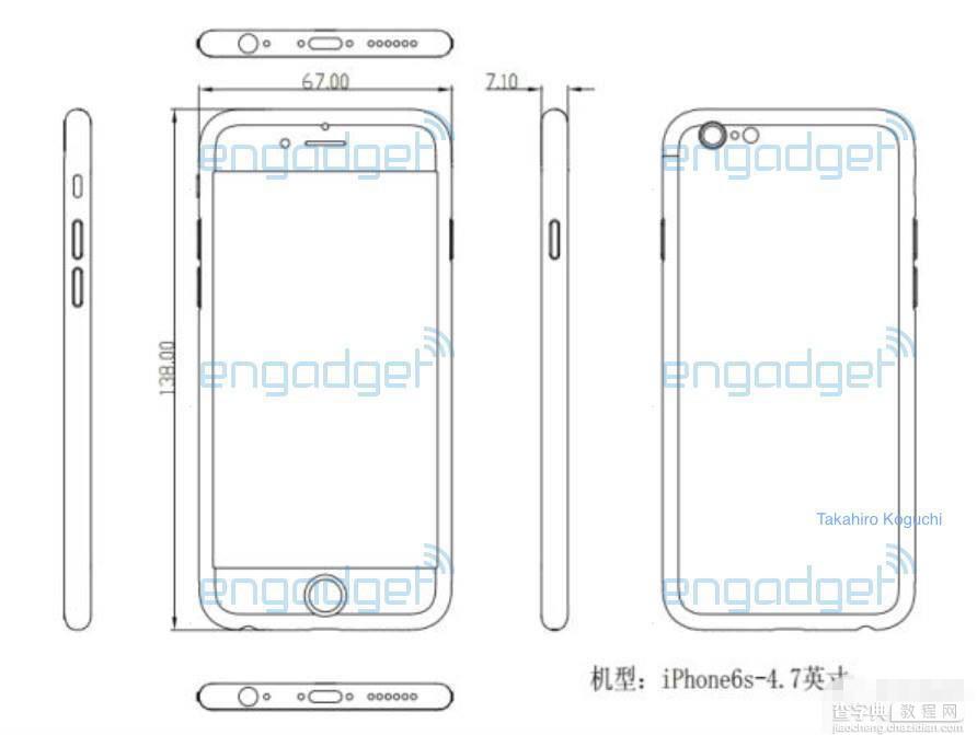 iPhone6s尺寸图曝光 iPhone6s矮了厚了摄像头依然凸起1