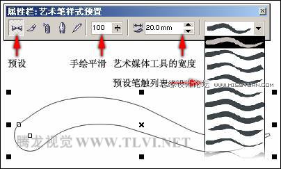 CorelDRAW艺术笔工具使用方法及操作技巧图解4