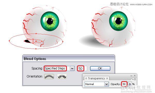 Illustrator(AI)设计打造逼真的万圣节带血丝的恐怖眼球实例教程24