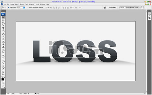 Photoshop 绘制有趣的切割文字特效15