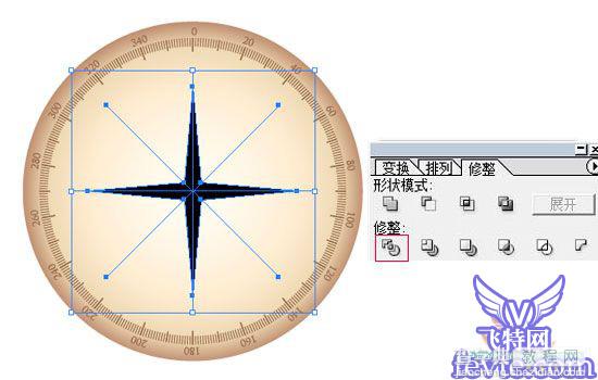 AI绘制漂亮的黄色金属指南针教程19