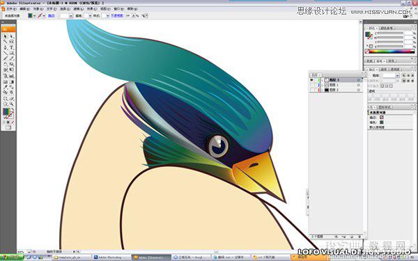 Illustrator绘制中国花鸟画矢量图教程16