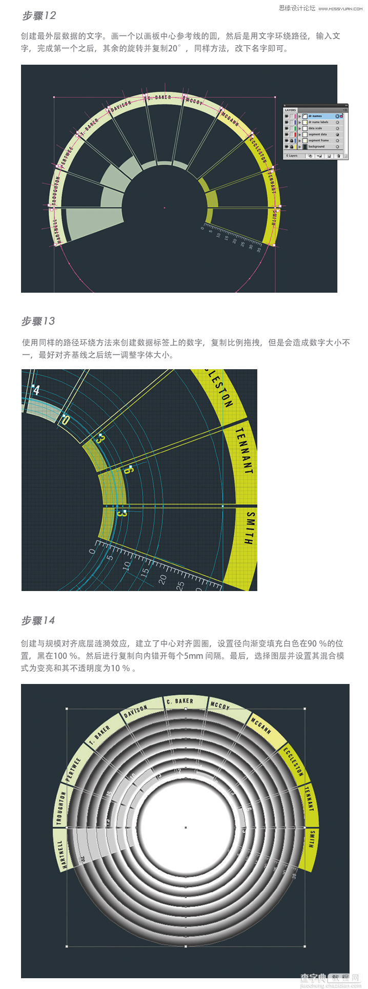 用Illustrator创建一个圆形风格的数据圆形（信息图表）5