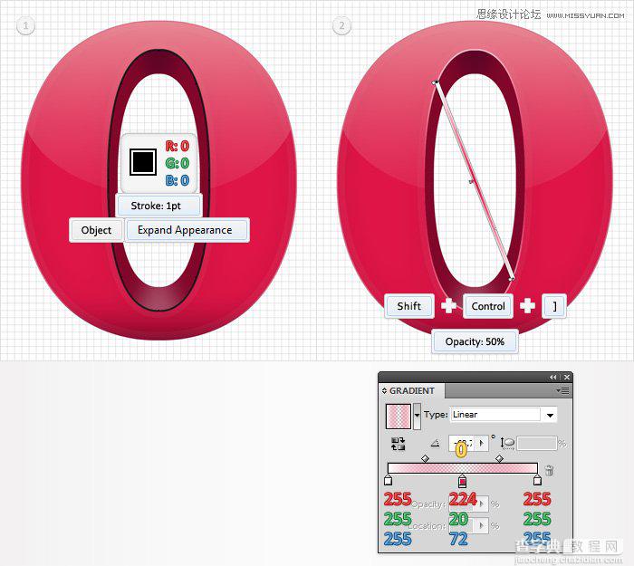 Illustrator(AI)设计绘制出具有立体效果的质感艺术字实例教程13