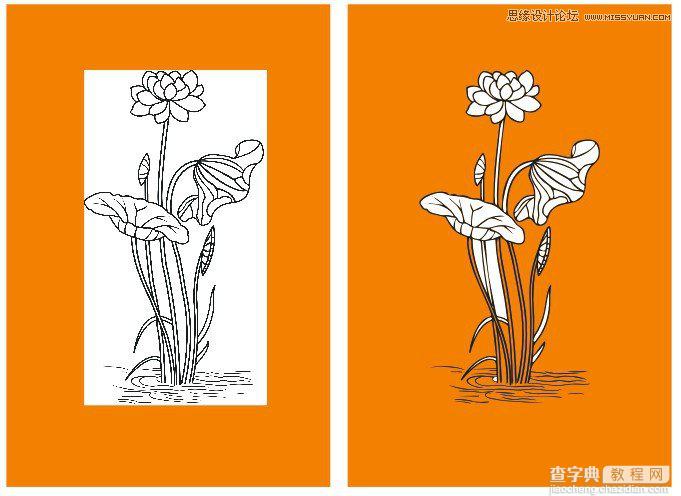 CorelDraw(CDR)模仿勾画出荷花简洁线条图实例教程6