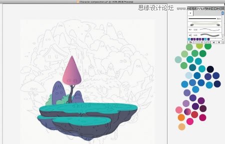 Illustrator(AI)设计绘制出抽象唯美的插画图实例教程4