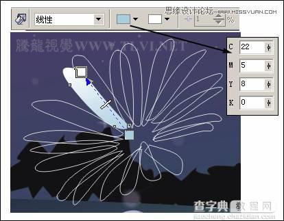 CorelDRAW实例教程：绘制随风飘舞的花瓣和月圆之夜飞逝的流星24