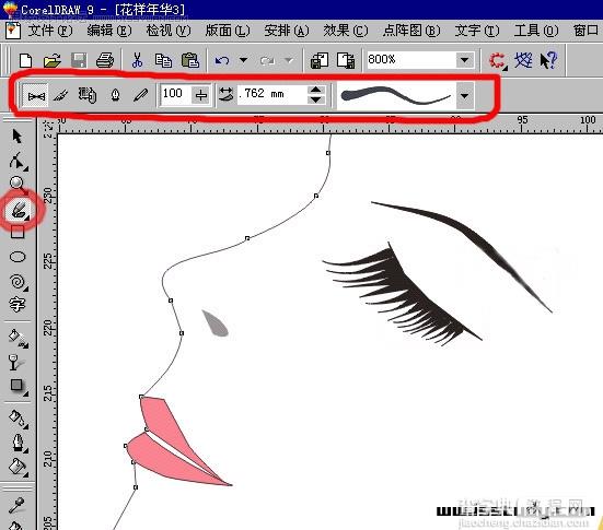 CorelDraw(CDR)简单几步设计绘制漂亮时尚的美女图像实例教程4