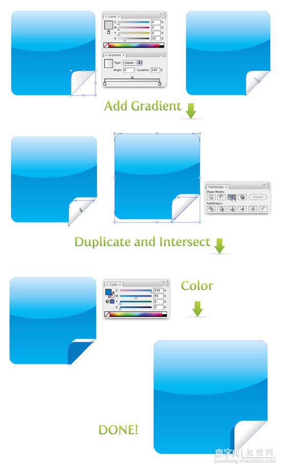 Illustrator 制作web 2.0风格标签4