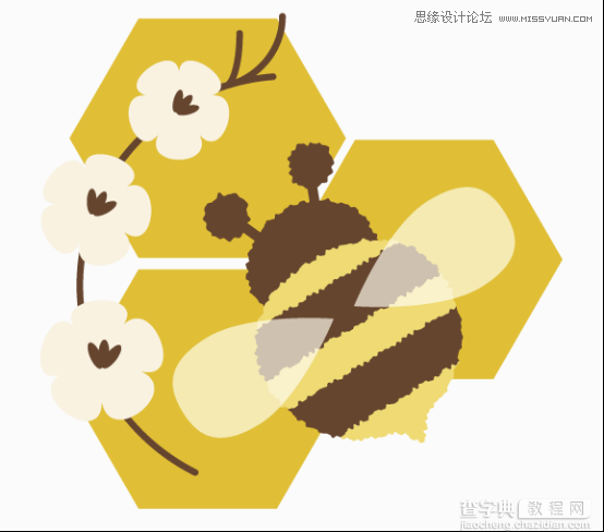 Illustrator绘制抽象风格的小蜜蜂插画17