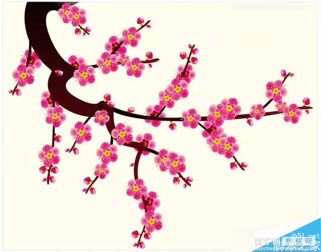 CorelDraw绘制唯美的中国风梅花花枝教程1