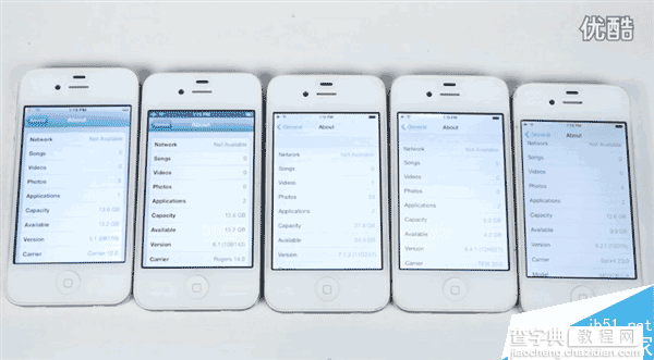 谁更流畅?iPhone4s运行iOS 5/6/7/8/9速度对比视频3