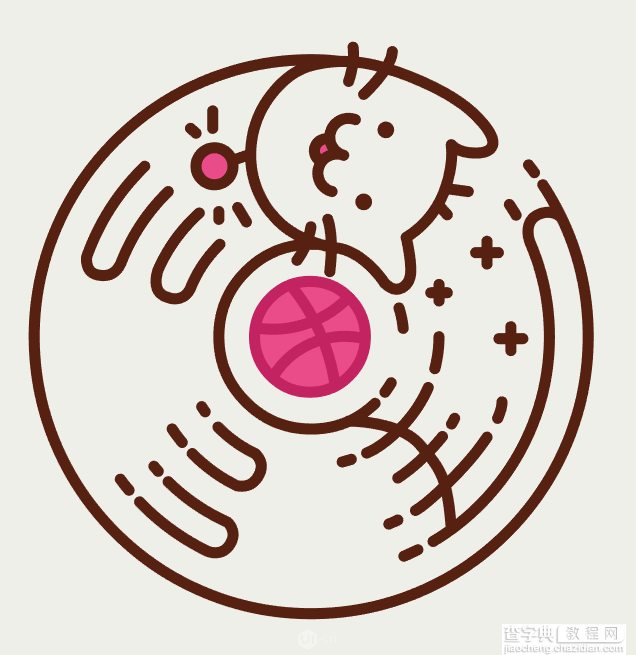 AI绘制可爱的圆形小猫插画13