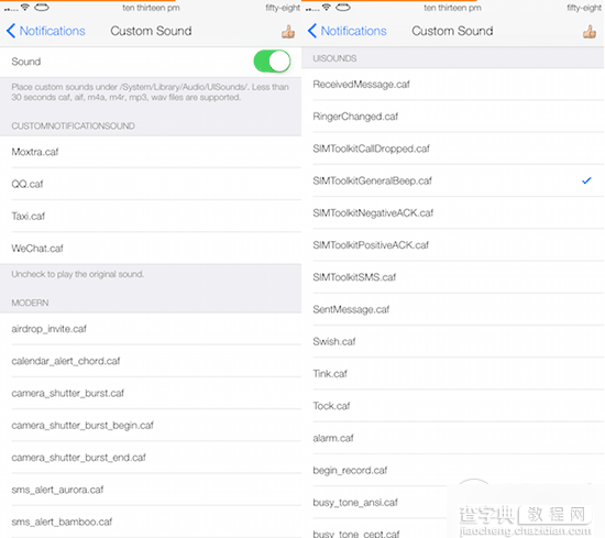 CustomNotificationSound  可设置第三方应用通知推送声音的iOS8越狱插件2
